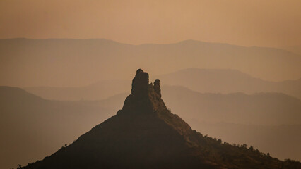 Silhouette of Mountain during Sunset