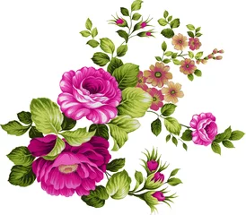 Behang flowers pattern design floral seeamless botanical tropical background   © laksamana nala