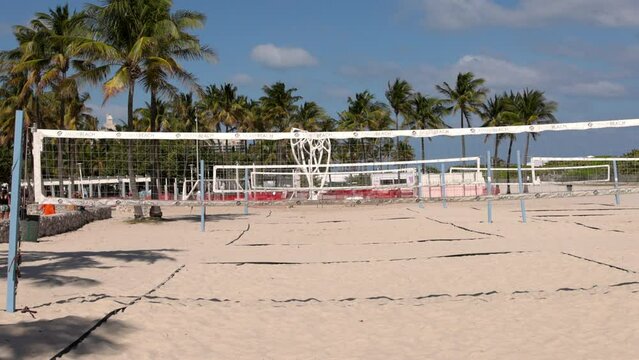 Beach volley ball court at Miami - travel photography