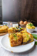 Pemalang typical food, with the main ingredient honey pineapple combined with cheese, chocolate, pandan, and vanilla