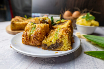 Pemalang typical food, with the main ingredient honey pineapple combined with cheese, chocolate, pandan, and vanilla