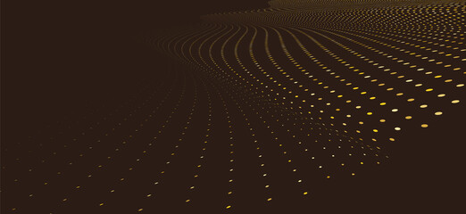 halftone dark golden dots vector illustration background