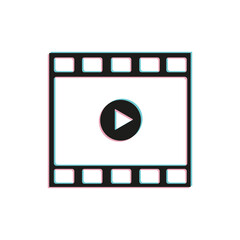 film frame play button vector background
