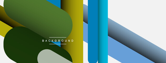 Overlapping round shapes and lines background. Vector illustration for wallpaper banner background or landing page