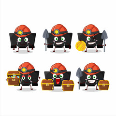 miners binder clip cute mascot character wearing helmet