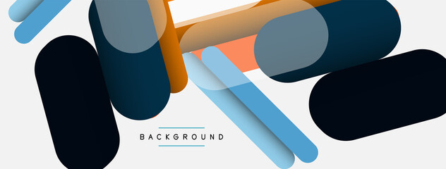 Abstract background. Round shapes, lines compositions on grey backdrop. Vector illustration for wallpaper banner background or landing page