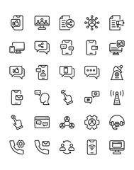 Social Media Icon Set 240 isolated on white background