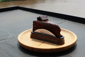 chocolate cake with cream