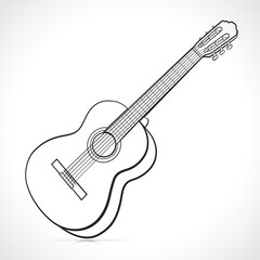 acoustic guitar black and white