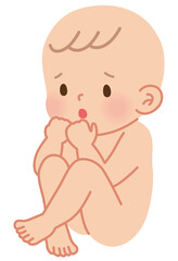 困った表情の赤ちゃん　胎児