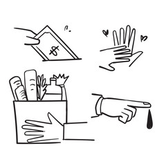 hand drawn doodle Simple Set of Donations and Charity Related icon illustration vector