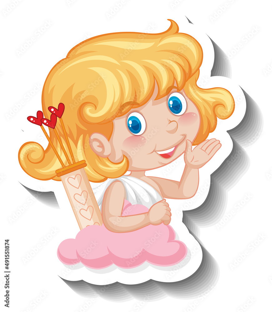 Poster Little cupid girl cartoon character