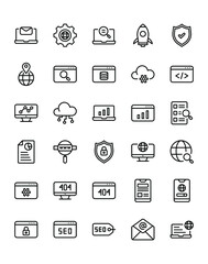 Fototapeta premium Web and seo Icon Set 240 isolated on white background
