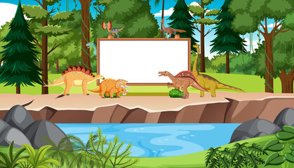 Scene with dinosaurs in forest © blueringmedia