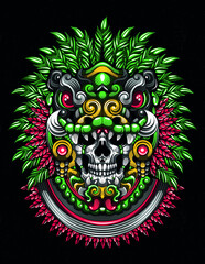quetzalcoatl skull warrior - obrazy, fototapety, plakaty