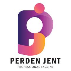 Pj Letter Perden Jent Logo Template