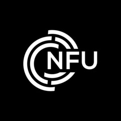 NFU letter logo design on black background. NFU creative initials letter logo concept. NFU letter design.