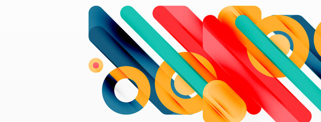 Lines geometric background. Stripes and rings composition business template for wallpaper, banner, background or landing