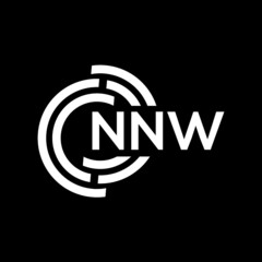 NNW letter logo design on black background. NNW creative initials letter logo concept. NNW letter design.