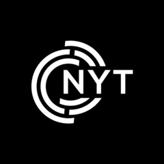 NYT letter logo design on black background. NYT creative initials letter logo concept. NYT letter design.