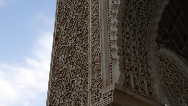 architectural details in Al Qaraouiyine mosque in fez
