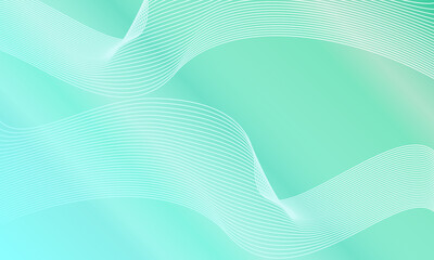 shining gradient abstract background with wave stripes pattern. suitable for wallpaper, banner or flyer. white, green and blue