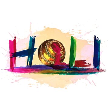 Happy Holi Background With Colorful Text Splash Background