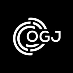 OGJ letter logo design on black background. OGJ creative initials letter logo concept. OGJ letter design.
