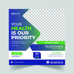 Medical, Healthcare, Social Media Post Template