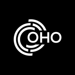 OHO letter logo design on black background. OHO creative initials letter logo concept. OHO letter design.