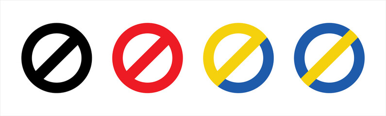 Obraz na płótnie Canvas Prohibited symbol. Ukraine peace symbol. Stop war in Ukraine. Peace sign in Ukrainian flag. forbidden icon symbol, vector illustration.