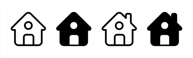 Home icons. House icons collection. Real estate. Flat style houses symbols for apps and websites