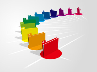 整列する12色のデータファイルのインフォグラフィック