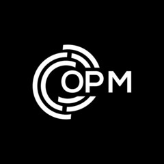 OPM letter logo design on black background. OPM creative initials letter logo concept. OPM letter design.