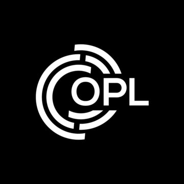 OPL letter logo design on black background. OPL creative initials letter logo concept. OPL letter design.