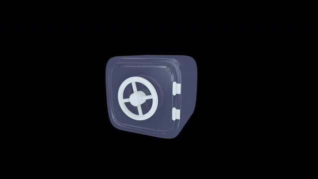Safe Full icon animations. Sign and symbol, emoji button. Isolated on black background. 3d render.