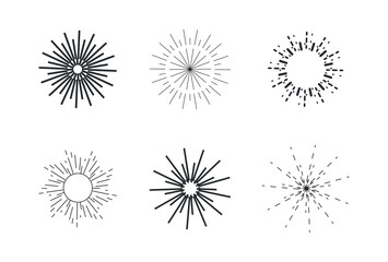 Obraz premium sun geometrical line design vector set