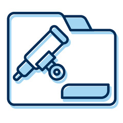 folder and telescope