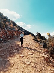 hiking in the mountains