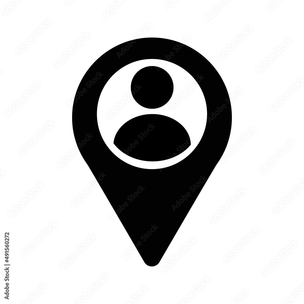 Poster you are here vector icon. location map pin, pointer icon