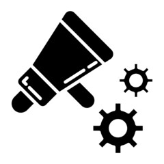 megaphone and gear setting