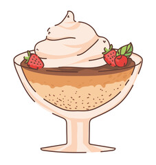 dessert with cream and fruit