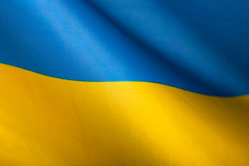 National flag of Ukraine fabric textile background