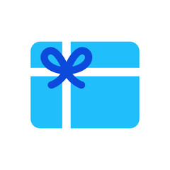 Gift box icon vector graphic illustration in blue