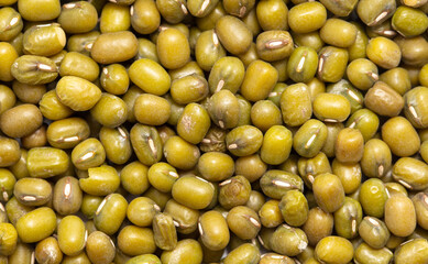 Mung beans as a background.