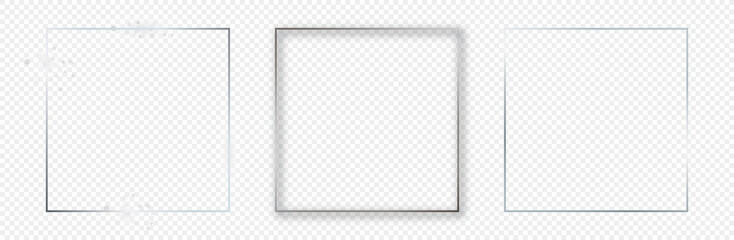 Fototapeta premium Silver glowing square frame