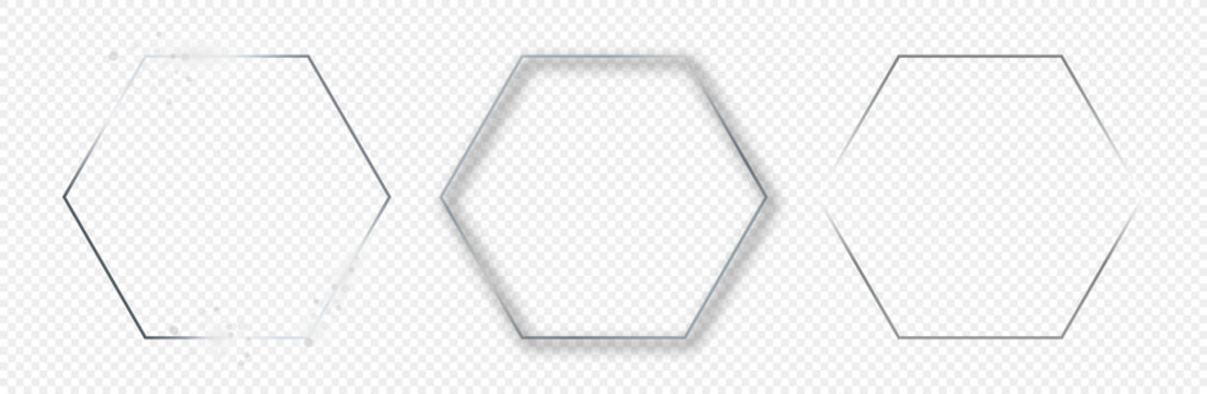 Silver Glowing Hexagon Frame