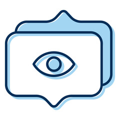 eye message and chat balloon conversation