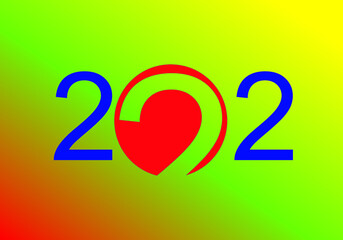 2022 letter or text icon with colorful background