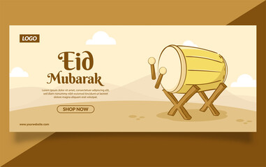 Hand Drawn Eid Mubarak Illustration